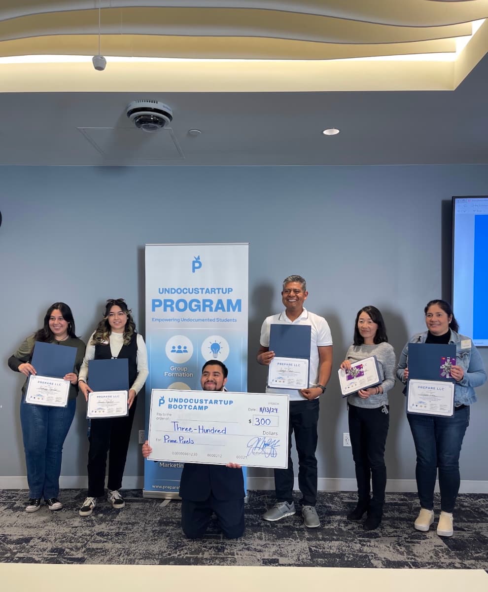Students celebrating during UndocuStartup programming
